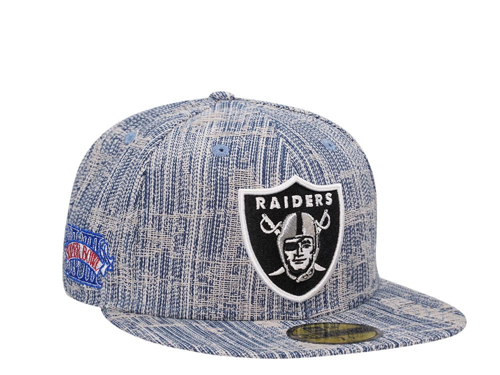 New Era Las Vegas Raiders Super Bowl XVIII Distressed Denim Edition 59Fifty Fitted Gorra