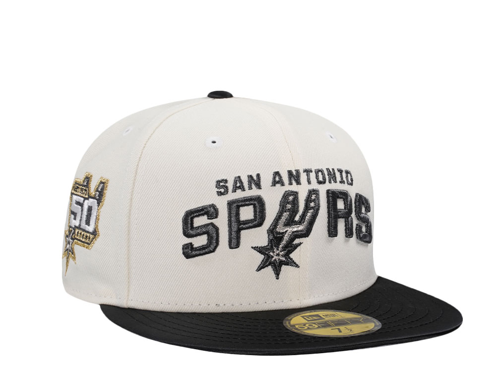 New Era San Antonio Spurs 50th Anniversary Chrome Satin Brim Two Tone Edition 59Fifty Fitted Casquette