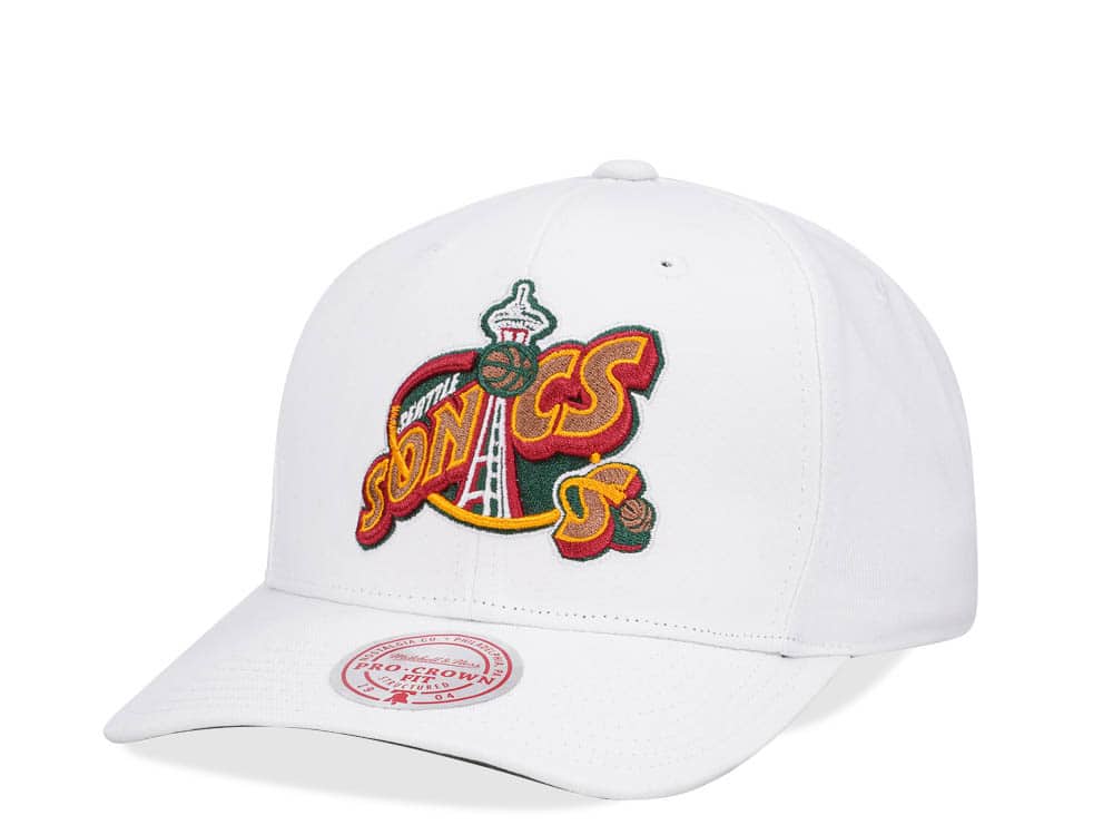 Mitchell & Ness Seattle Supersonics All in Pro White Snapback Gorra