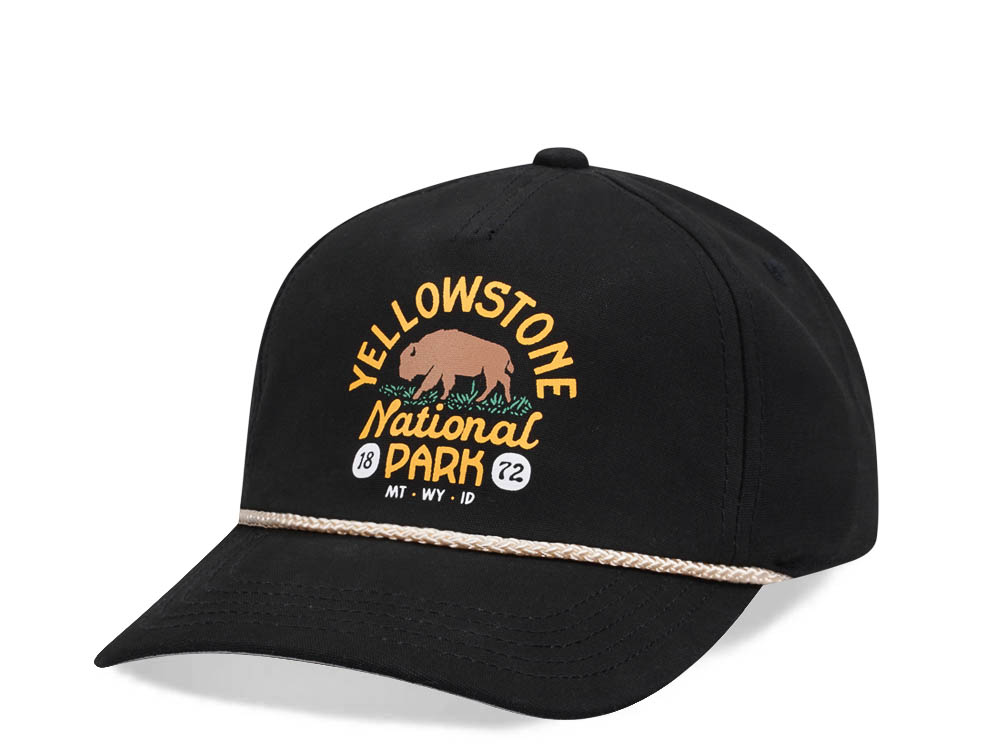 American Needle Yellowstone National Park Canvas Black Snapback Gorra