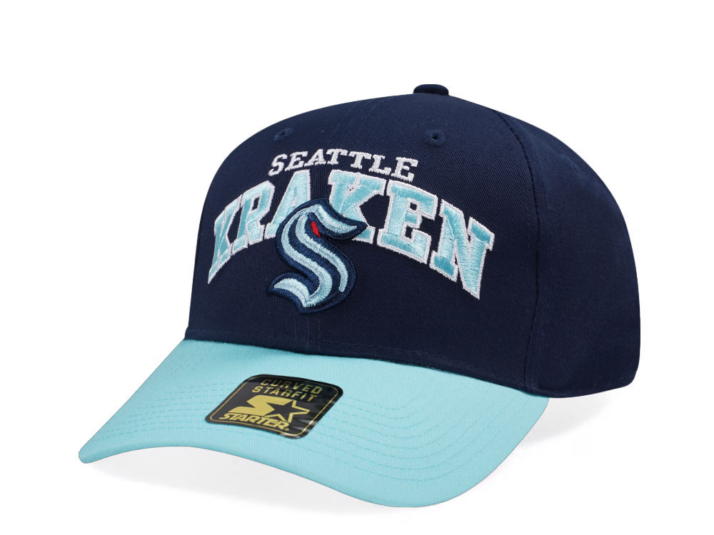 New Era Seattle Kraken Crowd Pleaser Edition Navy Curved Snapback Gorra