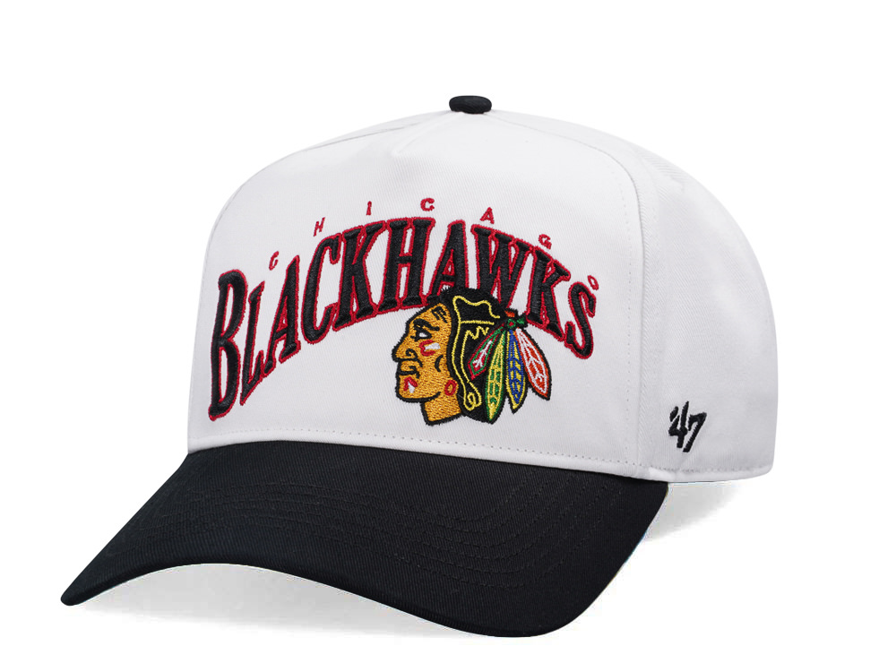 47Brand Chicago Blackhawks White Wave Hitch Snapback Gorra