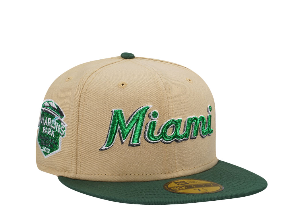 New Era Miami Marlins Stadium Patch Vegas Two Tone Metallic Edition 59Fifty Fitted Gorra