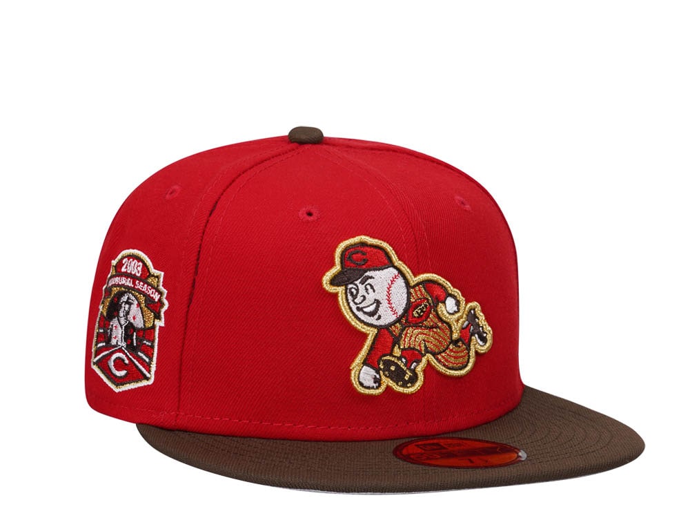 New Era Cincinnati Reds Inaugural Season 2003 Golden Chocolate Two Tone Prime Edition 59Fifty Fitted Gorra