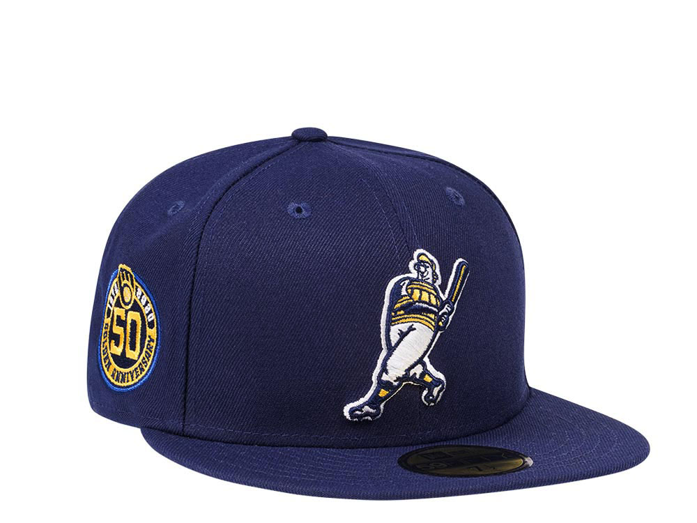 New Era Milwaukee Brewers 50th Anniversary Navy Edition 59Fifty Fitted Cap