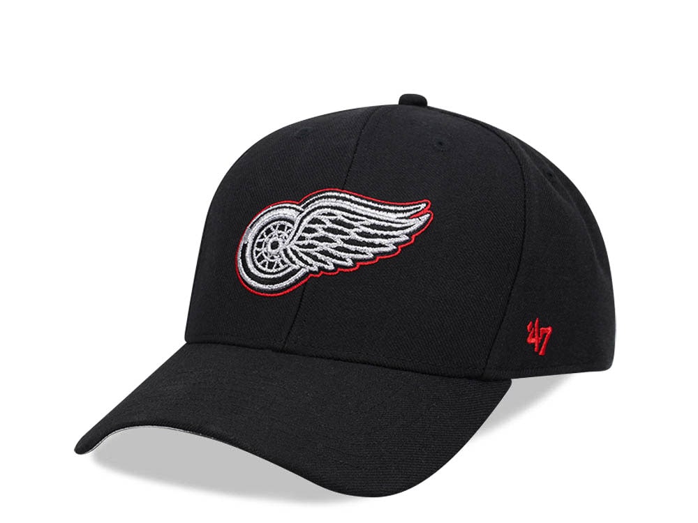 47Brand Detoit Red Wings Black Metallic MVP Snapback Gorra