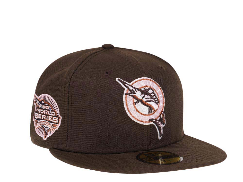 New Era Miami Marlins World Series 2003 Champions Coffee Pink Edition 59Fifty Fitted Gorra