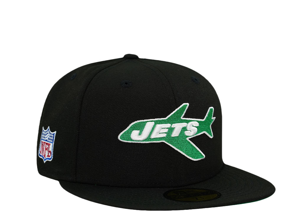 New Era New York Jets Black Throwback Prime Edition 59Fifty Fitted Gorra