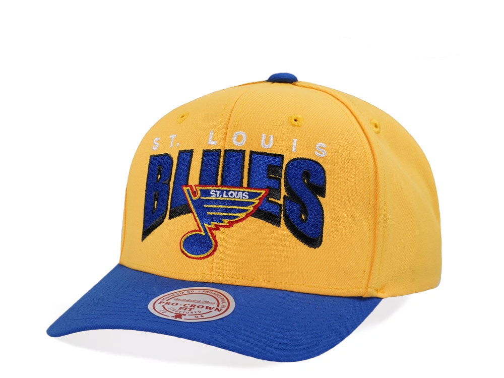 Mitchell & Ness St. Louis Blues Pro Crown Fit Vintage Yellow Snapback Gorra