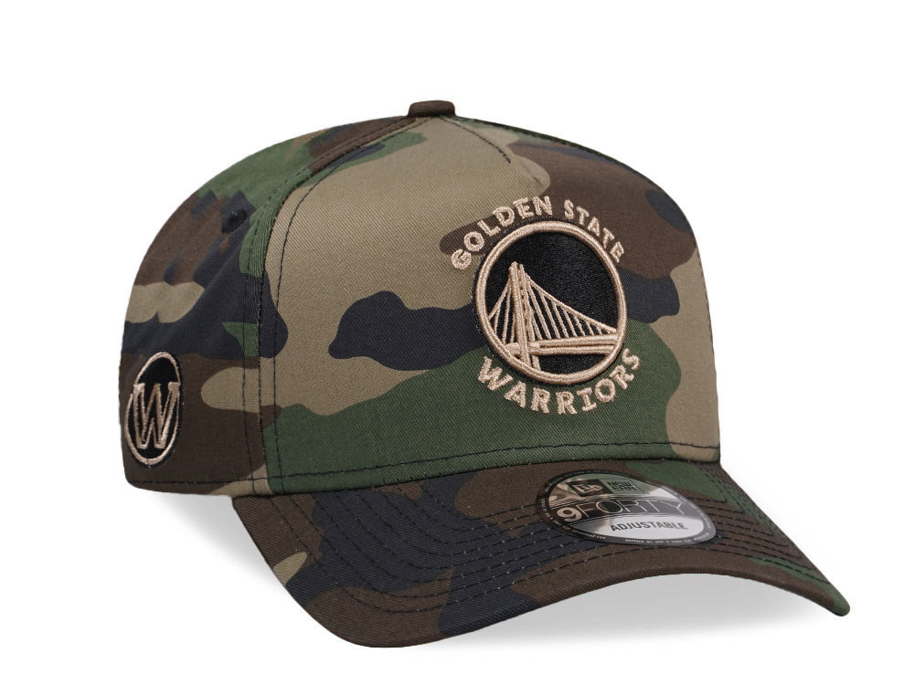 New Era Golden State Warriors Camo Gold Edition 9Forty A Frame Snapback Gorra