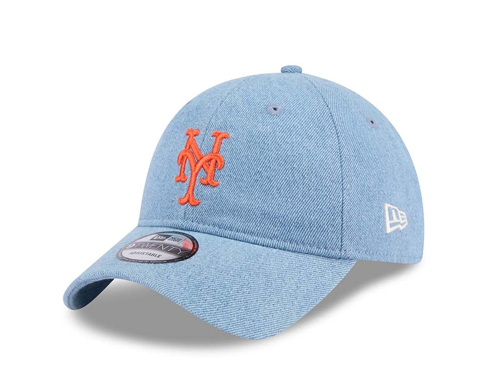 New Era New York Mets Washed Denim 9Twenty Strapback Gorra