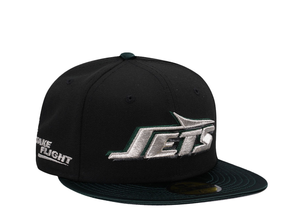 New Era New York Jets Flight Metallic Satin Brim Prime Two Tone Edition 59Fiftys Fitted Gorra