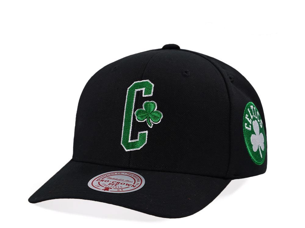 Mitchell & Ness Boston Celtics Pro Crown Fit Black Snapback Gorra