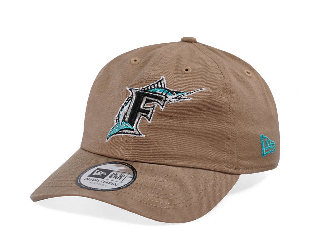 New Era Florida Marlins Khaki Casual Classic Edition Strapback Gorra