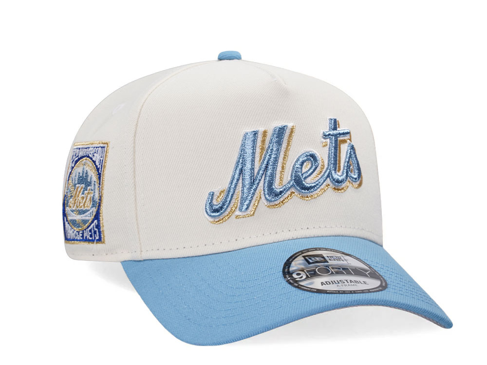 New Era New York Mets 25th Anniversary Chrome Gold Edition A Frame 9Forty Snapback Gorra