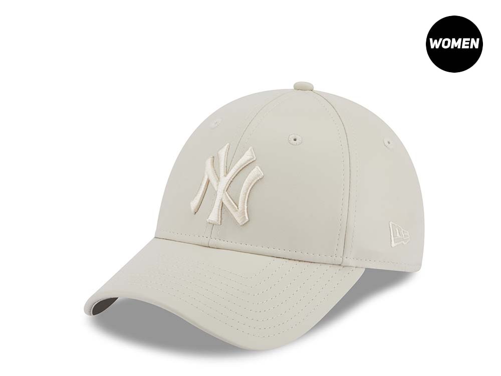 New Era New York Yankees Beige Leather Womens 9Forty Snapback Gorra