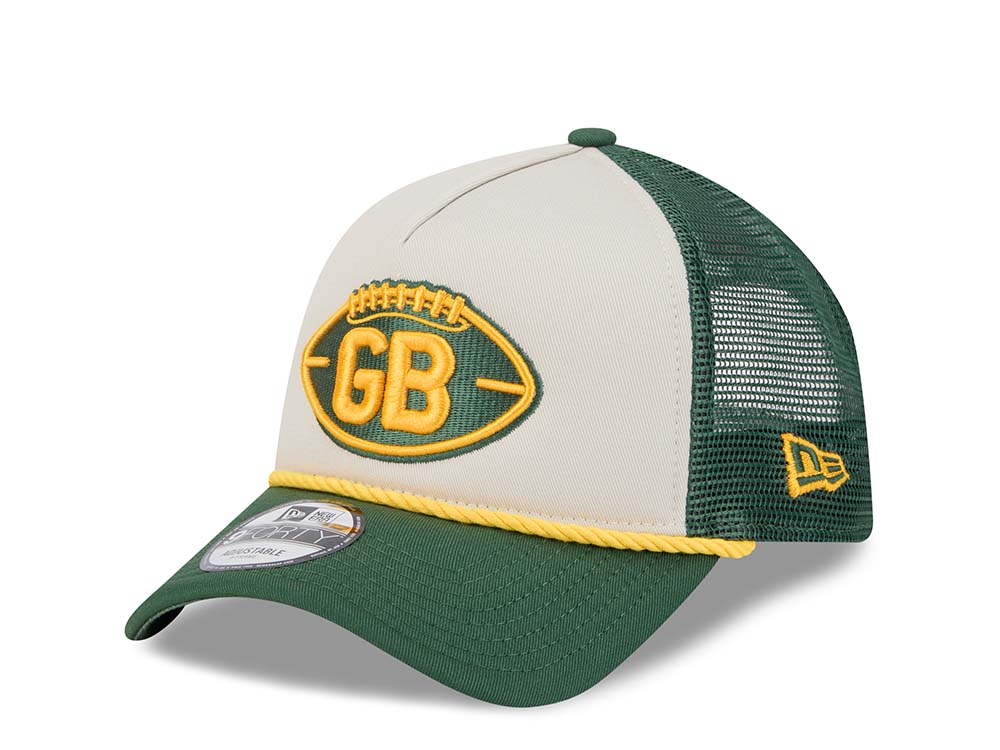 New Era Green Bay Packers Sideline 2024 9Forty A Frame Trucker Snapback Gorra