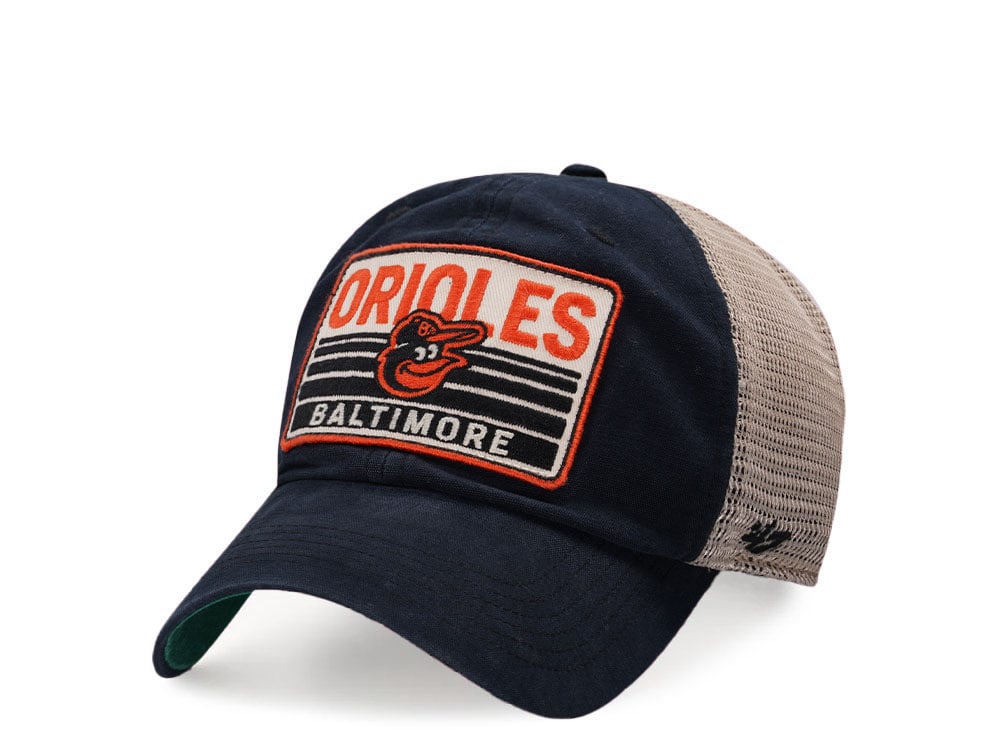 47Brand Baltimore Orioles Vintage Black Four Stroke Clean up Trucker Snapback Gorra