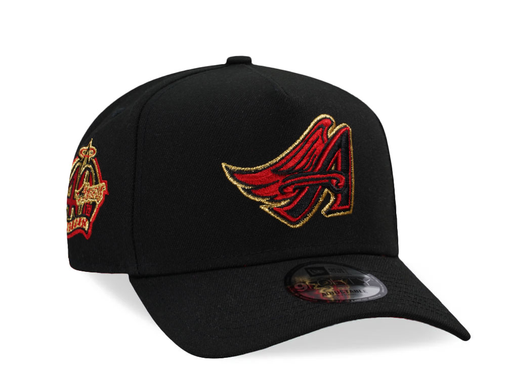 New Era Anaheim Angels 40th Anniversary Black and Red 9Forty A Frame Snapback Gorra