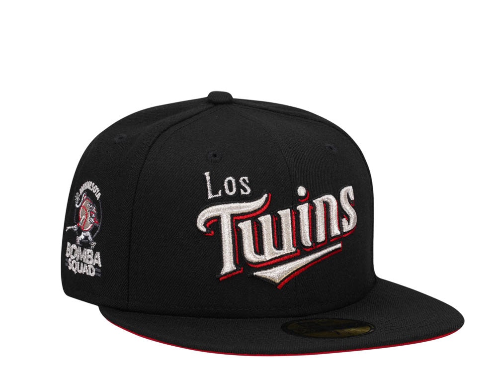 New Era Minnesota Twins Bomba Squad Black and Red Metallic Edition 59Fifty Fitted Gorra