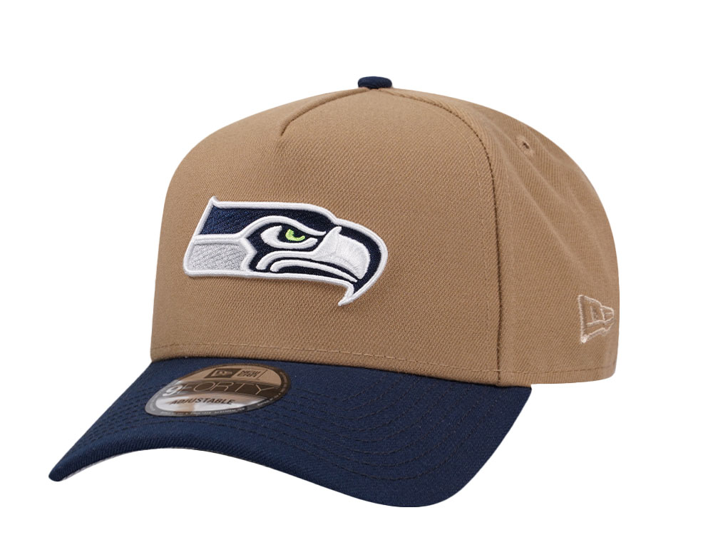 New Era Seattle Seahawks Khaki Two Tone Edition 9Forty A Frame Snapback Gorra