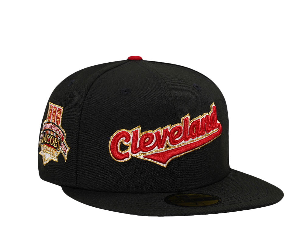 New Era Cleveland Indians 10th Anniversary Black Gold Edition 59Fifty Fitted Gorra