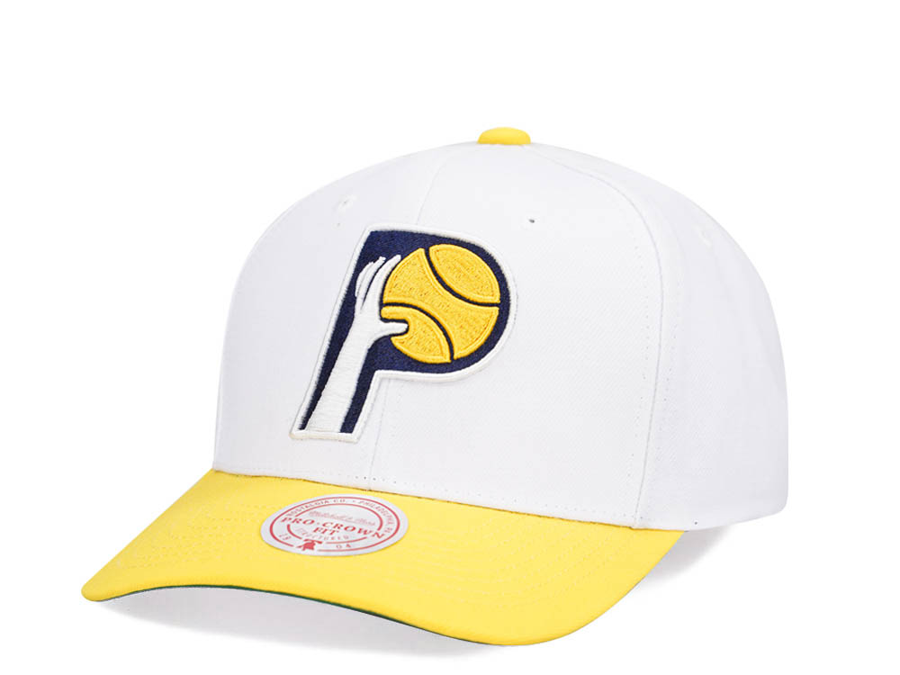 Mitchell & Ness Indiana Pacers Team Two Tone 2.0 Pro White Snapback Gorra