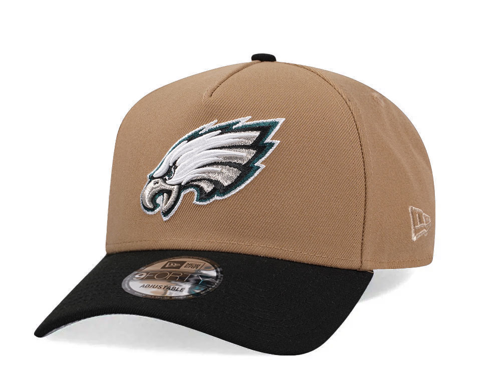 New Era Philadelphia Eagles Khaki Two Tone Edition 9Forty A Frame Snapback Gorra