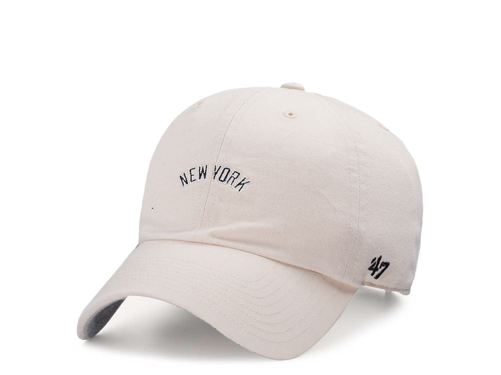 47Brand New York Yankees Natural Base Runner Script 47 Clean Up Strapback Gorra