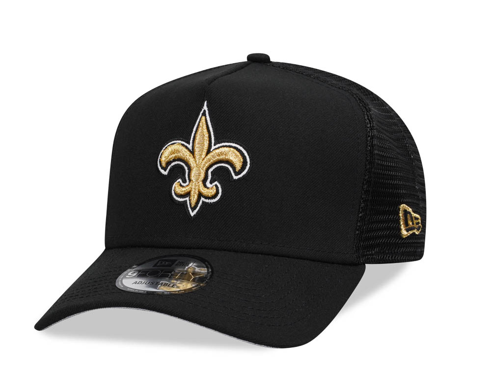 New Era New Orleans Saints Black 9Forty A Frame Trucker Snapback Gorra