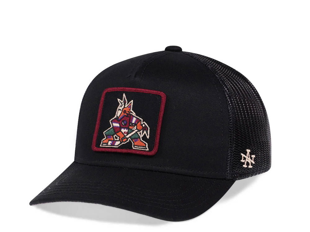 American Needle Arizona Coyotes Black Trucker Snapback Gorra