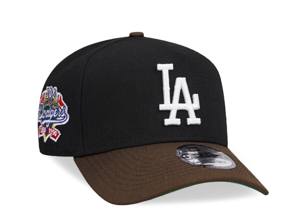 New Era Los Angeles Dodgers 100th Anniversary Black Two Tone Throwback 9Forty A Frame Snapback Gorra