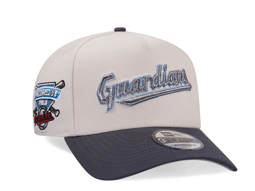 New Era Cleveland Guardians Progressive Field Stone Metallic Two Tone Edition 9Forty A Frame Snapback Gorra