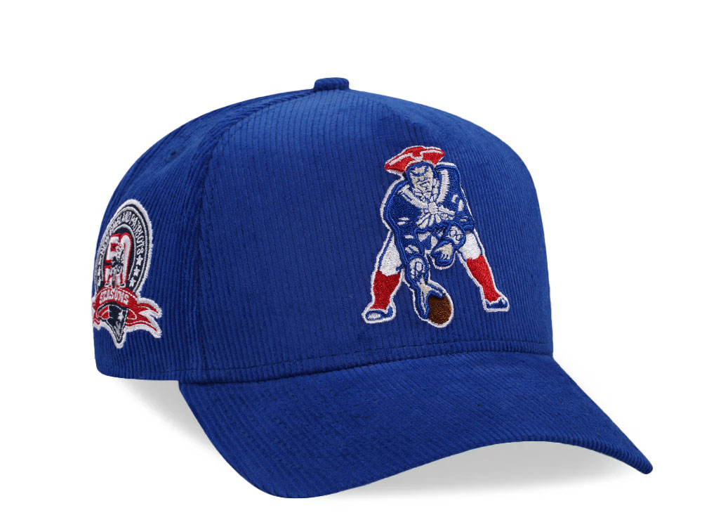 New Era New England Patriots 50th Anniversary Royal Corduroy Edition 9Forty A Frame Snapback Gorra