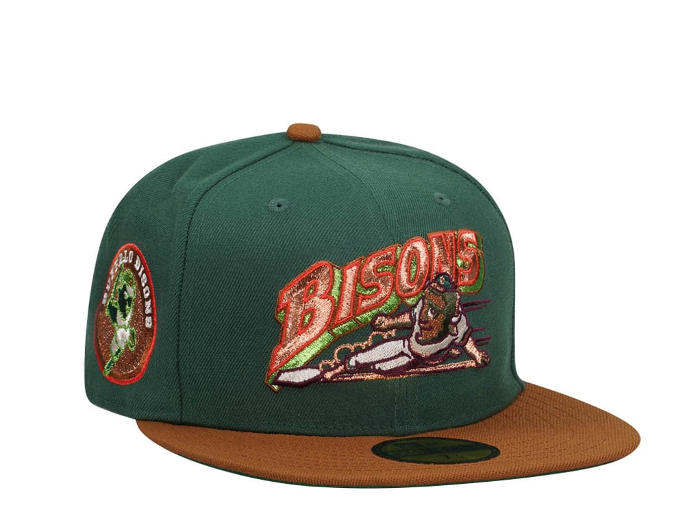 New Era Buffalo Bisons Green Copper Metallic Elite Two Tone Edition 59Fifty Fitted Gorra