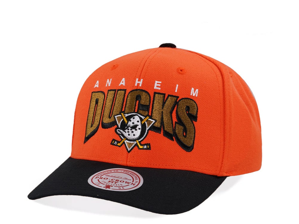 Mitchell & Ness Anaheim Ducks Pro Crown Fit Orange Snapback Gorra