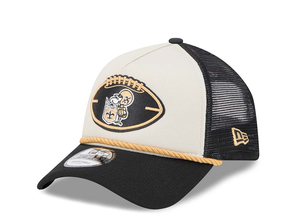 New Era New Orleans Saints Sideline 2024 9Forty A Frame Trucker Snapback Gorra