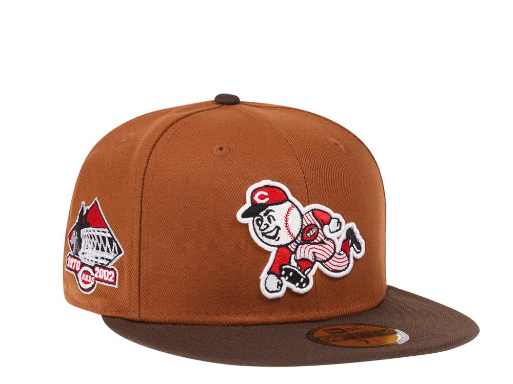 New Era Cincinnati Reds Riverfront Stadium Bourbon and Suede Edition 59Fifty Fitted Gorra