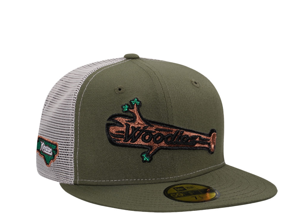 New Era Down East Wood Ducks Woodies Outdoor Edition Trucker 59Fifty Fitted Gorra