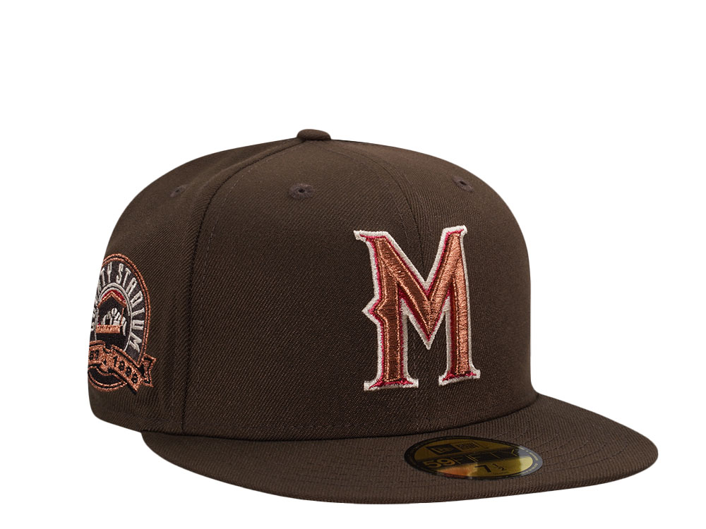 New Era Milwaukee Brewers County Stadium Coffee Copper Edition 59Fifty Fitted Gorra