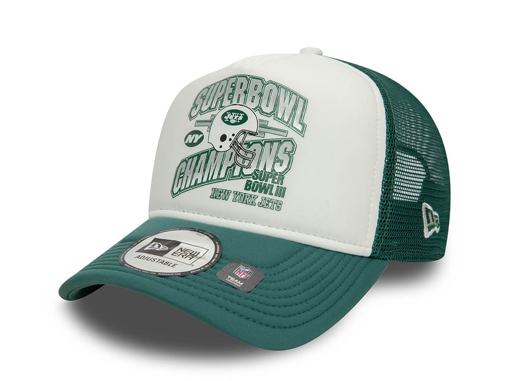 New Era New York Jets Superbowl III Champions 9Forty A Frame Trucker Snapback Gorra