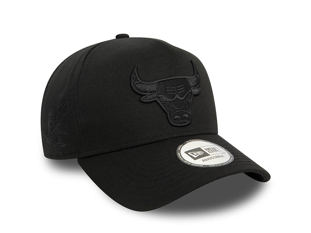 New Era Chicago Bulls Monochrome Black A Frame Snapback Gorra