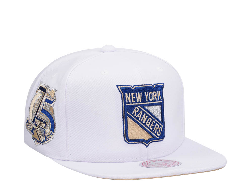 Mitchell & Ness New York Rangers 75th Anniversary Winter White Snapback Gorra