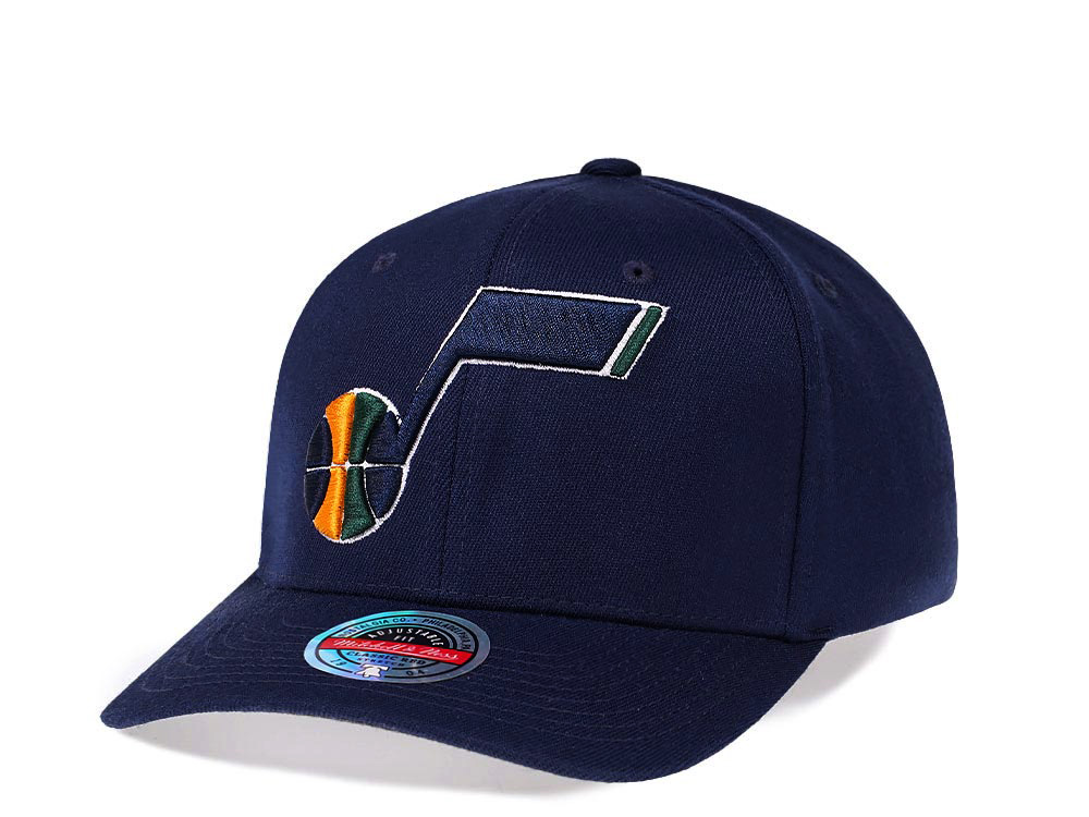 Mitchell & Ness Utah Jazz Team Ground Red Line Navy Solid Flex Snapback Gorra