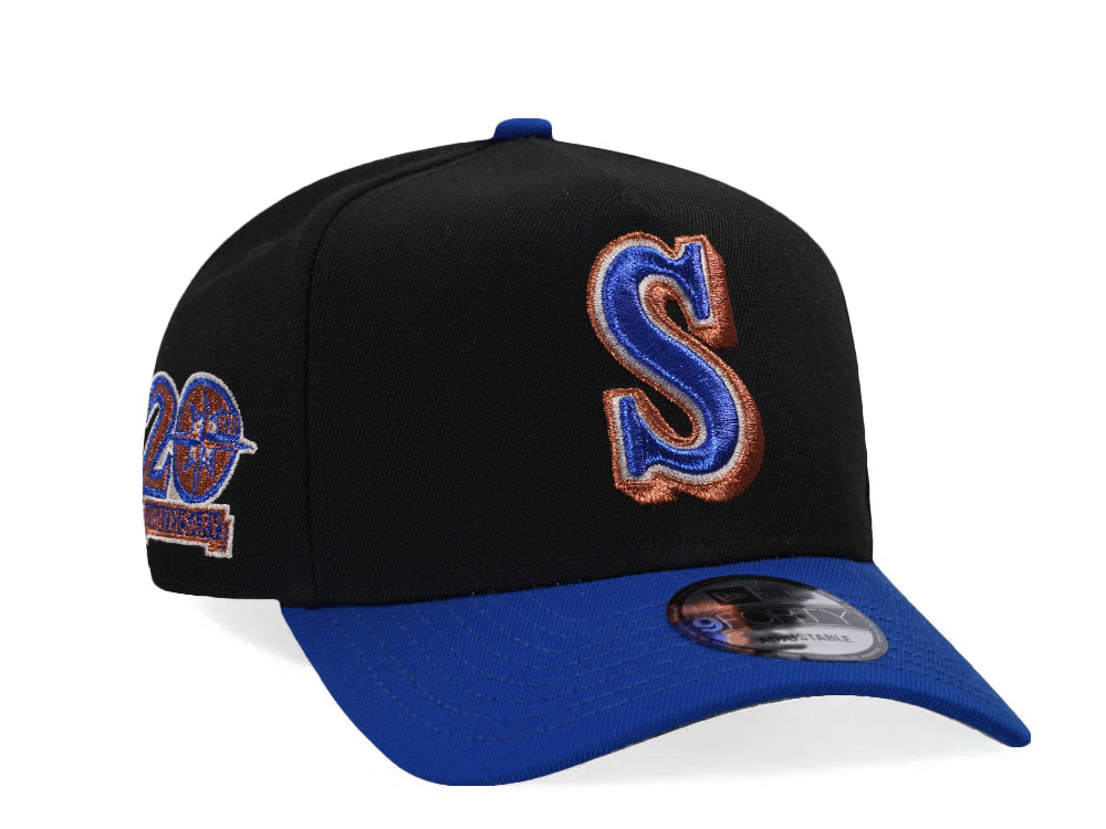 New Era Seattle Mariners 20th Anniversary Black Copper Two Tone Edition A Frame Snapback Gorra