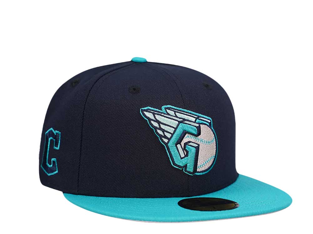 New Era Cleveland Guardians Ocean Chrome Two Tone Edition 59Fifty Fitted Gorra