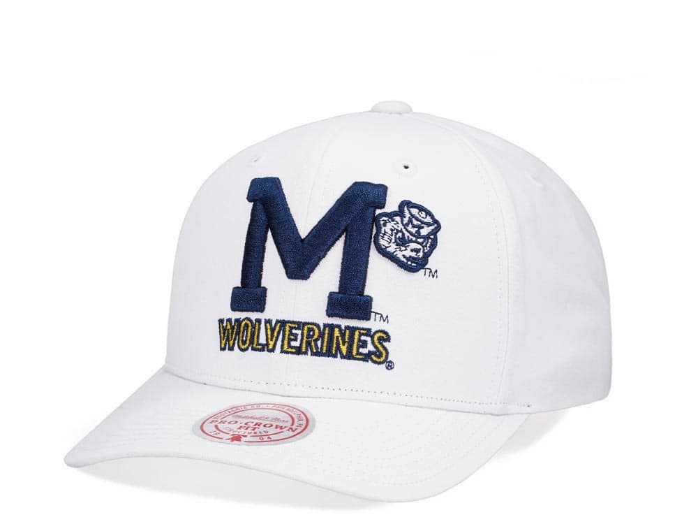 Mitchell & Ness University of Michigan All in Pro White Snapback Gorra