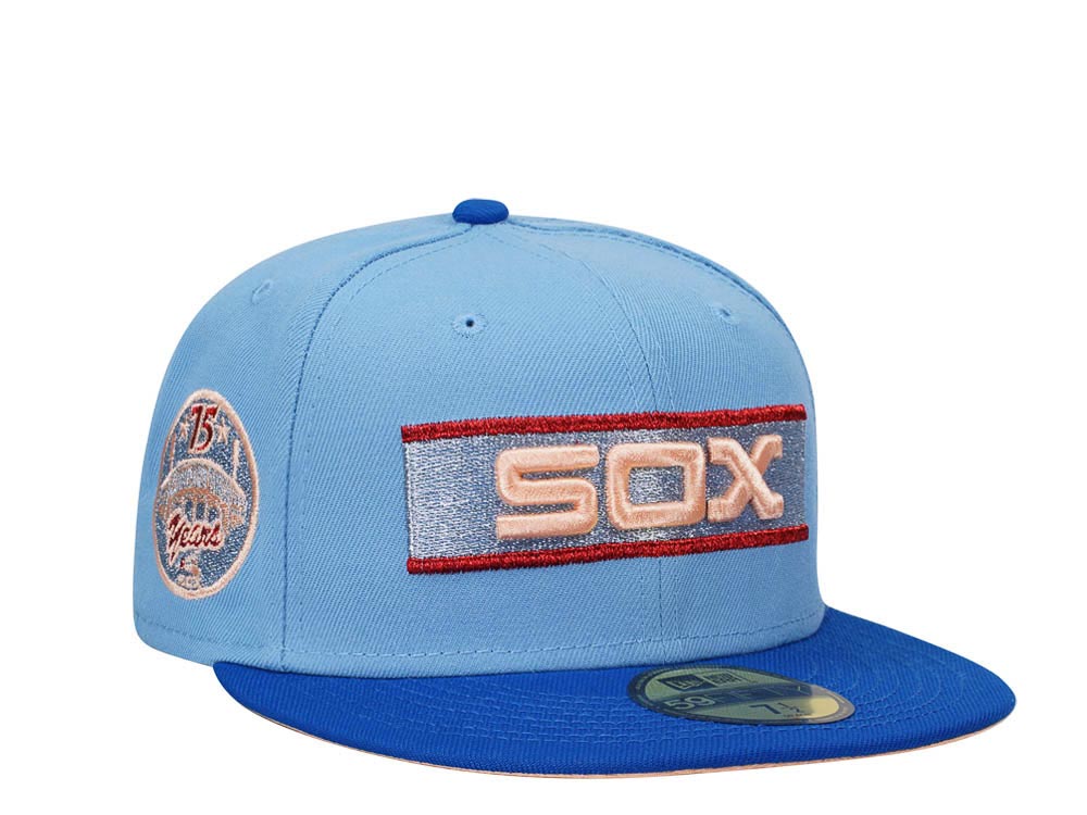 New Era Chicago White Sox 75 Years Comiskey Park Frozen Peach Two Tone Edition 59Fifty Fitted Gorra