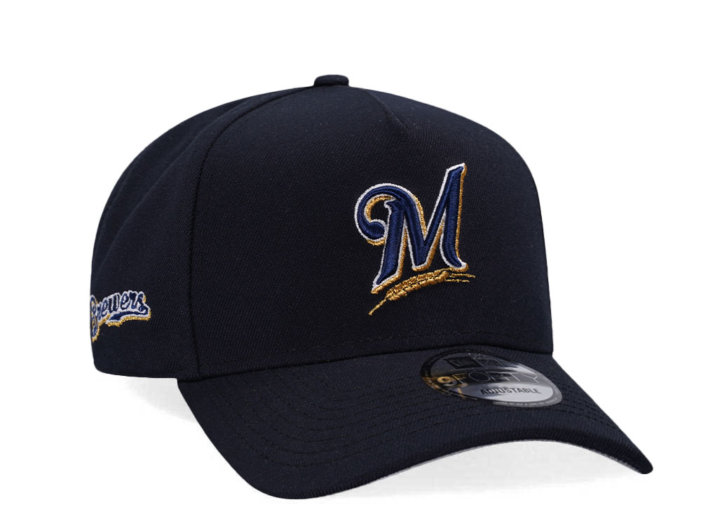 New Era Milwaukee Brewers Navy Classic Edition 9Forty A Frame Snapback Gorra