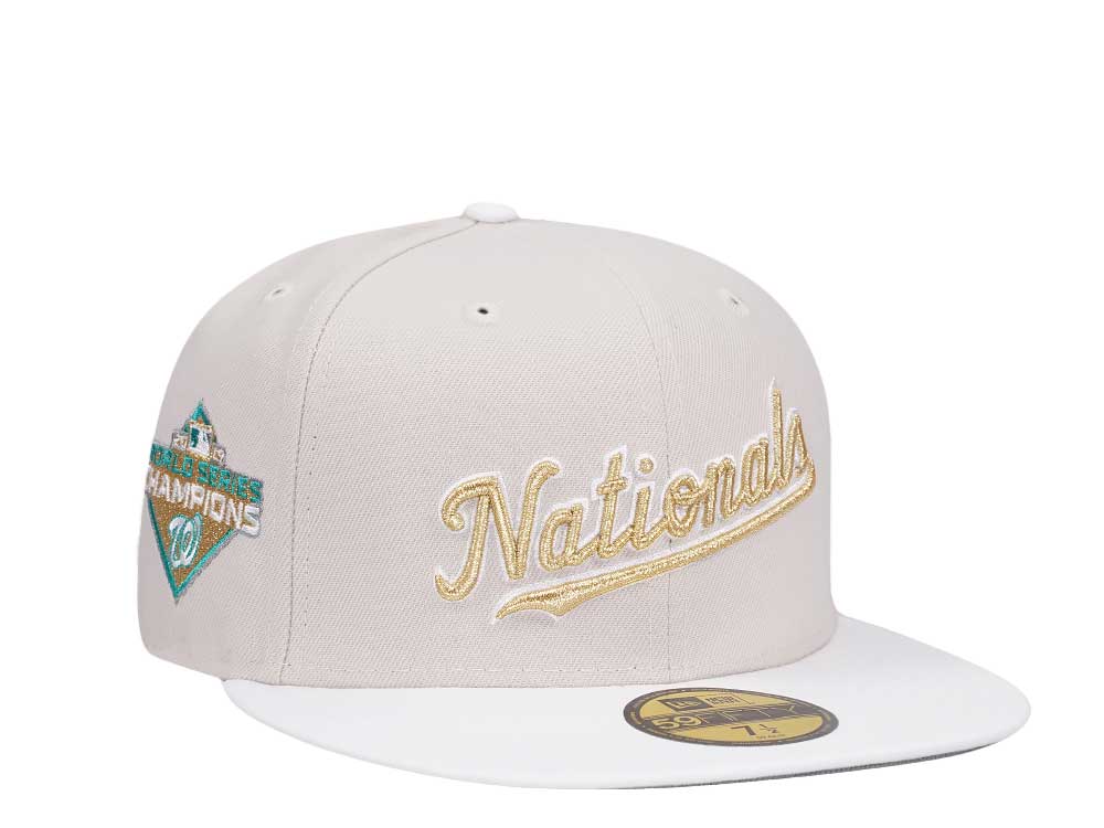 New Era Washington Nationals World Series 2019 Champions Stone White Two Tone Edition 59Fifty Fitted Gorra